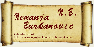 Nemanja Burkanović vizit kartica